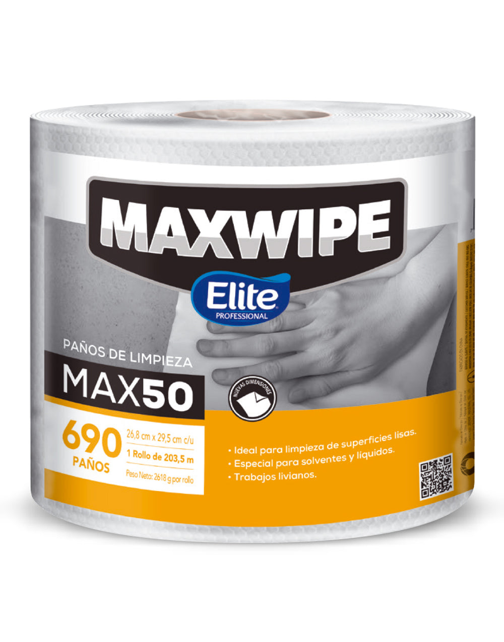PAÑO MAXWIPE MAX50 TRABAJO LIVIANO BOBINA 690 HJS X 1
