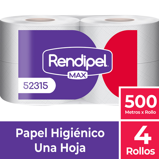 PAPEL HIGENICO RENDIPEL MAX UH 500 MTS X4