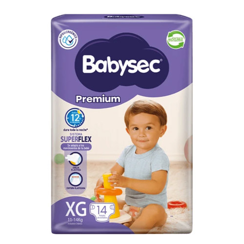 PAÑAL BABYSEC PREMIUM XG X 14