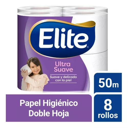 PAPEL HIGENICO ELITE DOBLE HOJA 50 MTS 4 PQ X 8