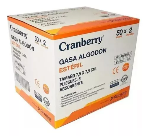 GASA ALGODON 7,5X7,5 ESTERIL X 2 UN