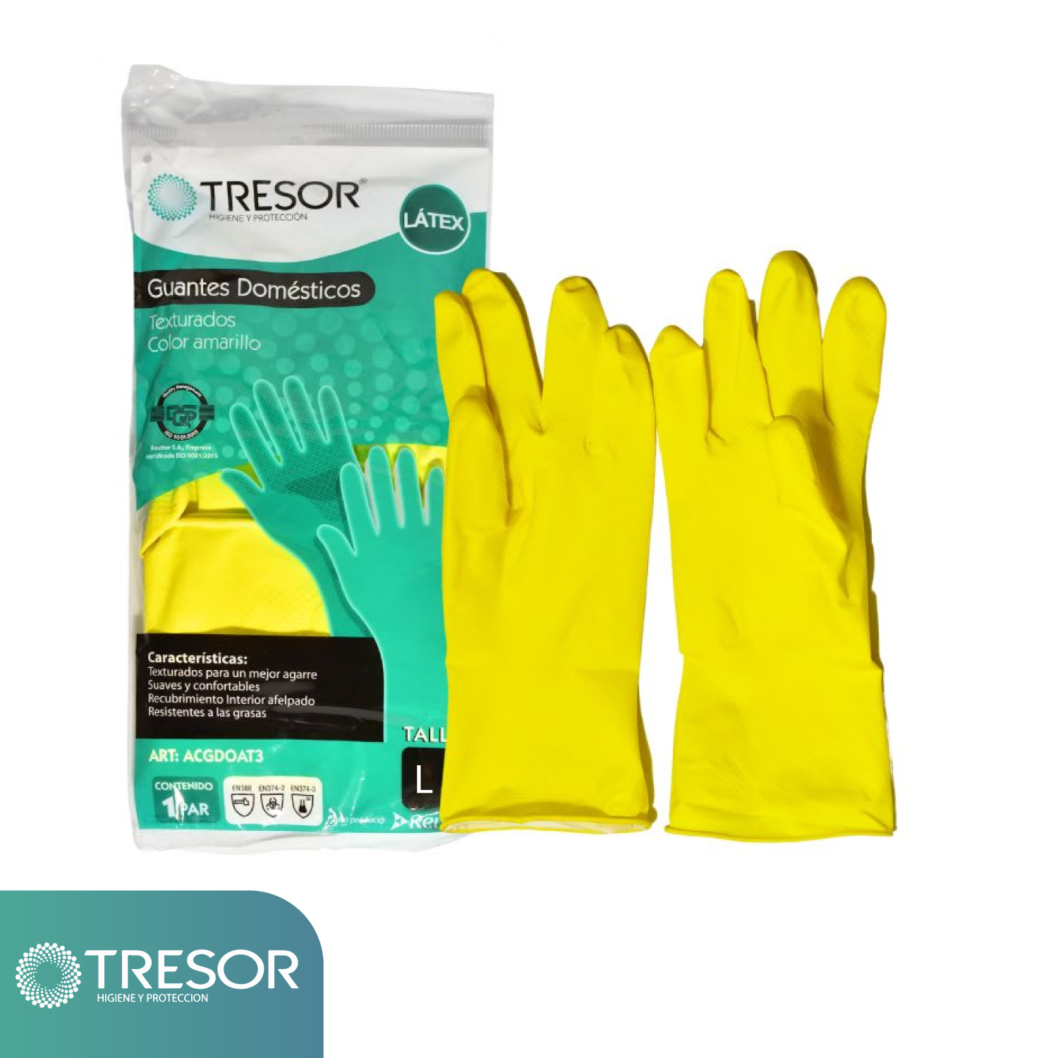 GUANTE DOMES.AMARILLO TRESOR L