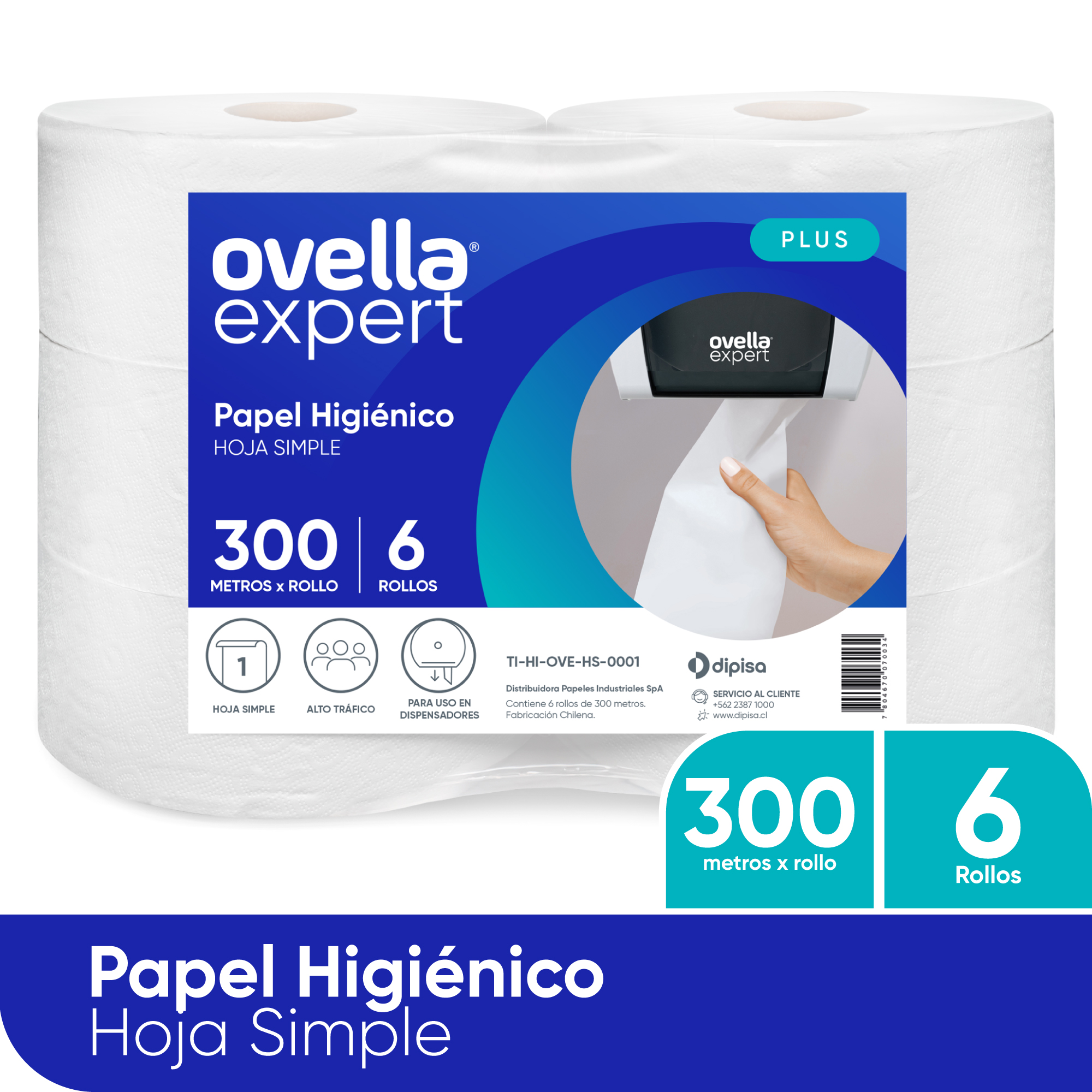 PAPEL HIGIENICO OVELLA 6X300 MTS