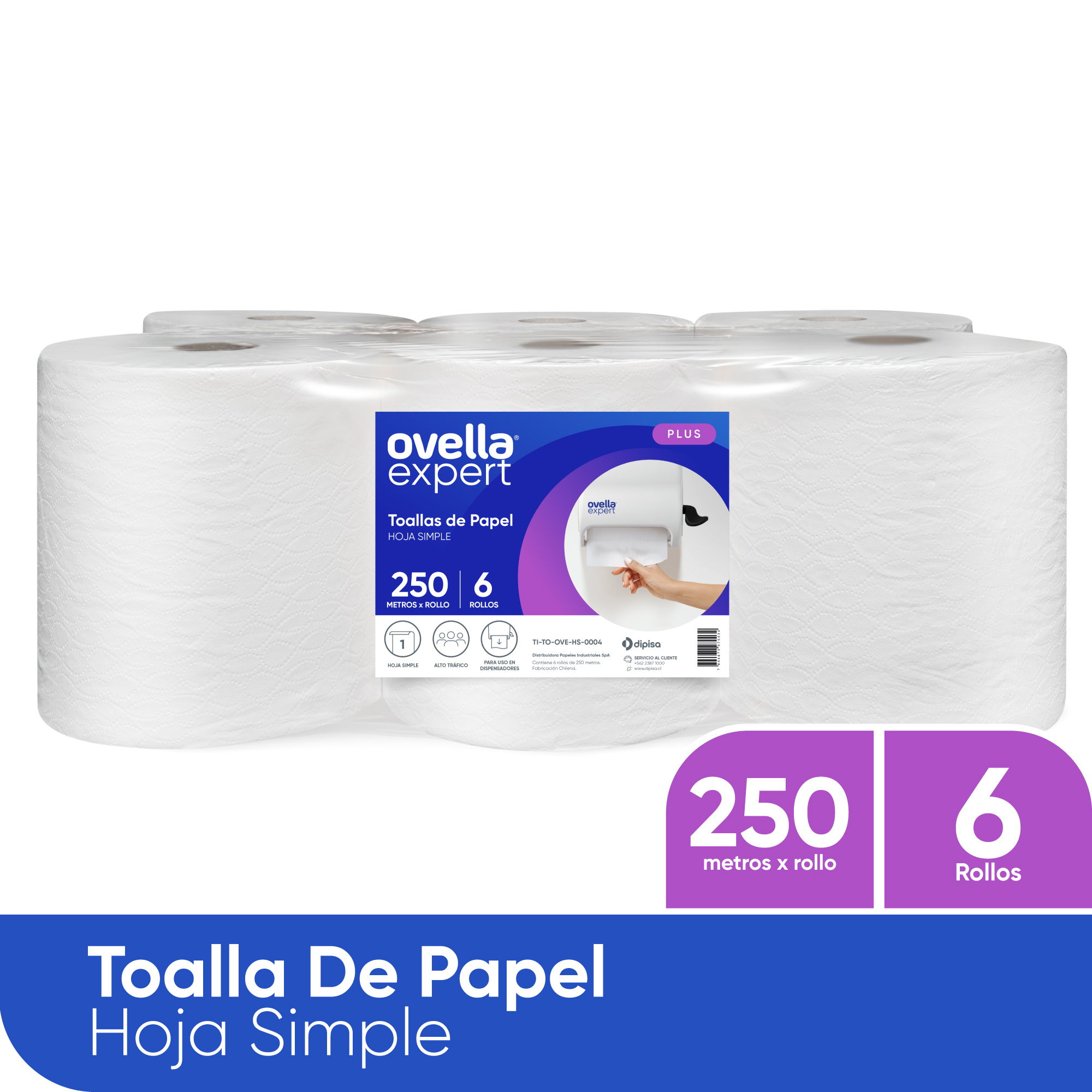 PAPEL HIGIENICO OVELLA 6X250 MTS