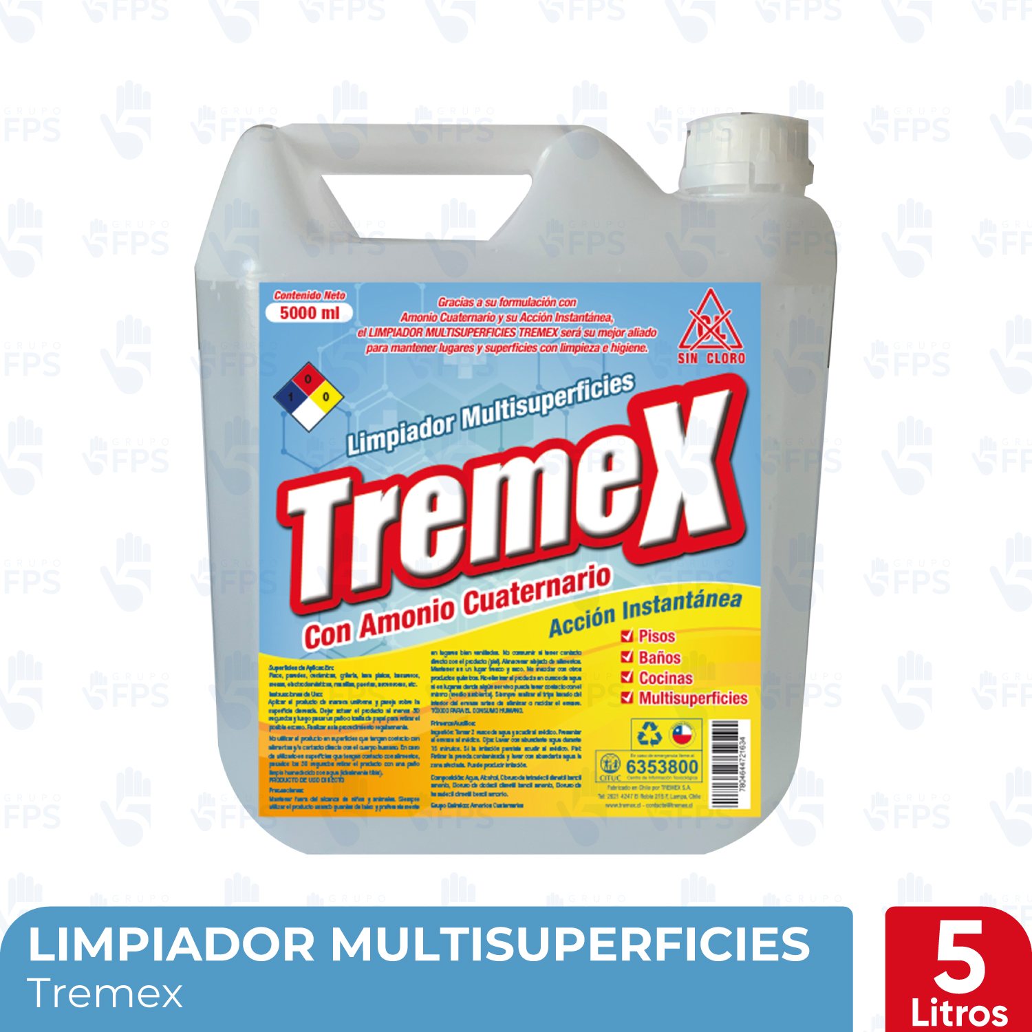 LIMPIADOR MULTISUPERFICIES CON AMONIO CUATERNARIO 5 LTS