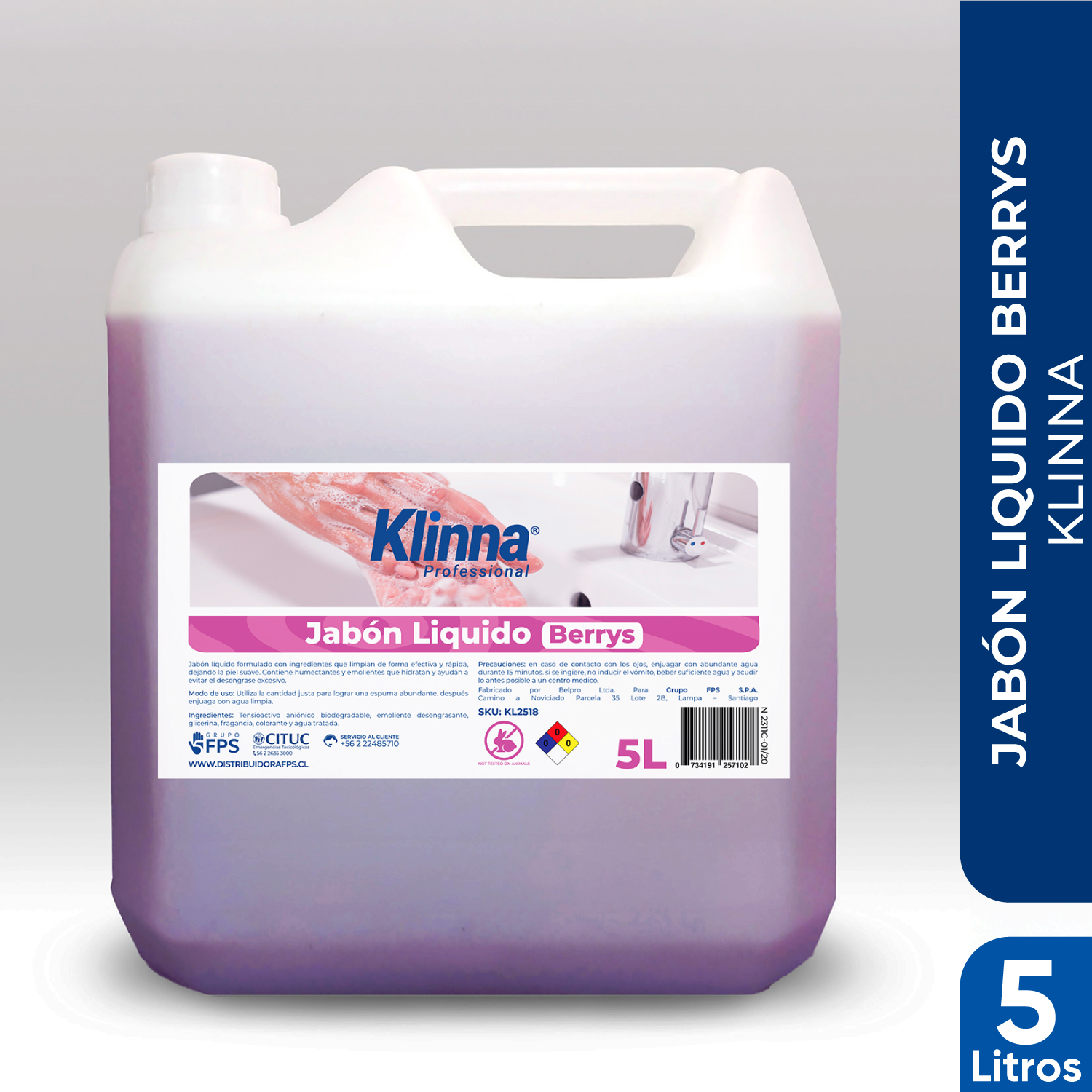 JABON LIQUIDO BERRYS KLINNA PROFESSIONAL 5L