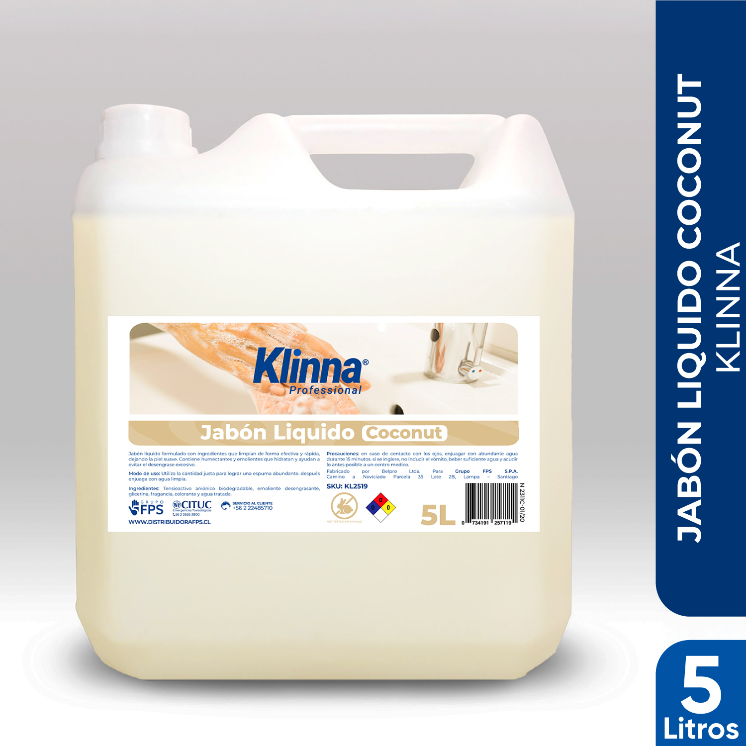 JABON LIQUIDO COCONUT KLINNA PROFESSIONAL 5L