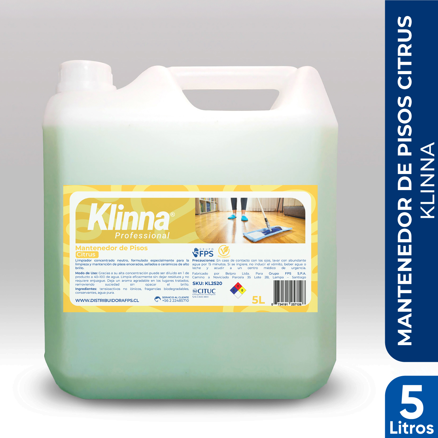 MANTENEDOR DE PISOS CITRUS KLINNA PROFESSIONAL 5L