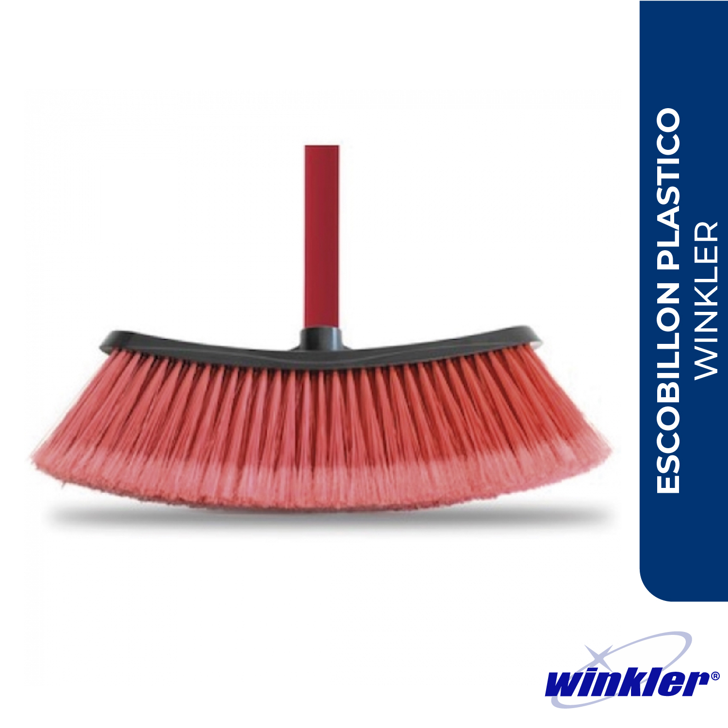 ESCOBILLON PLASTICO 26cm ROJO CON MANGO