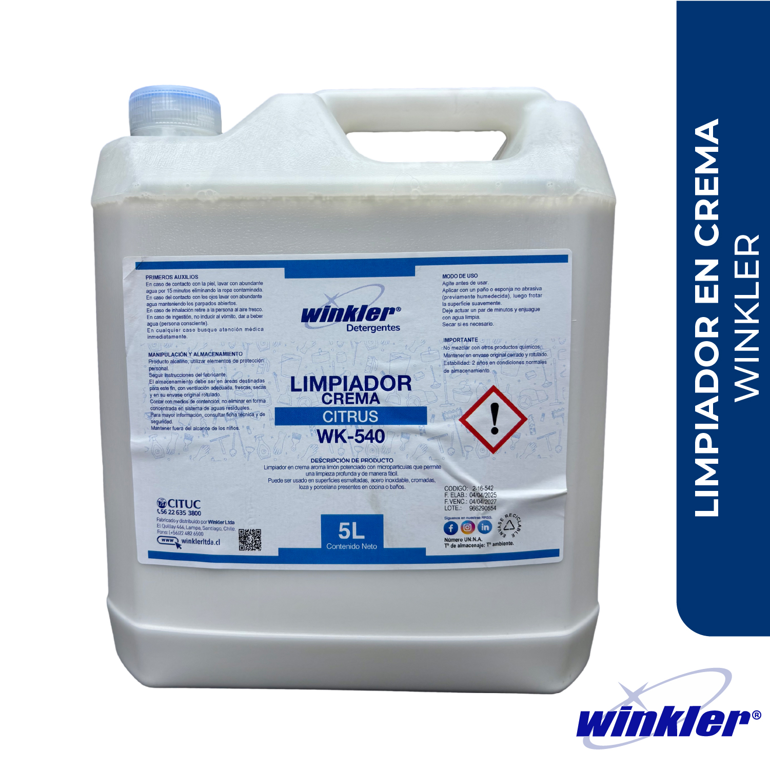 LIMPIADOR EN CREMA ENV. 5L. WK-540