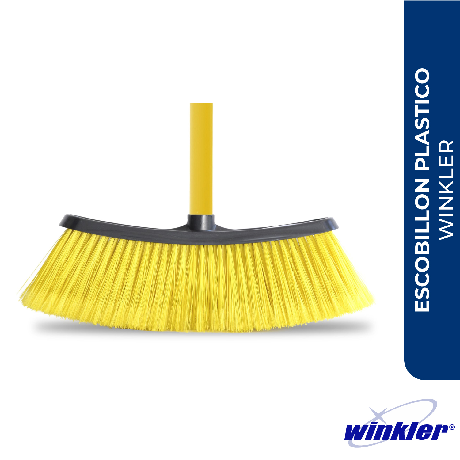 ESCOBILLON PLASTICO 26cm AMARILLO CON MANGO
