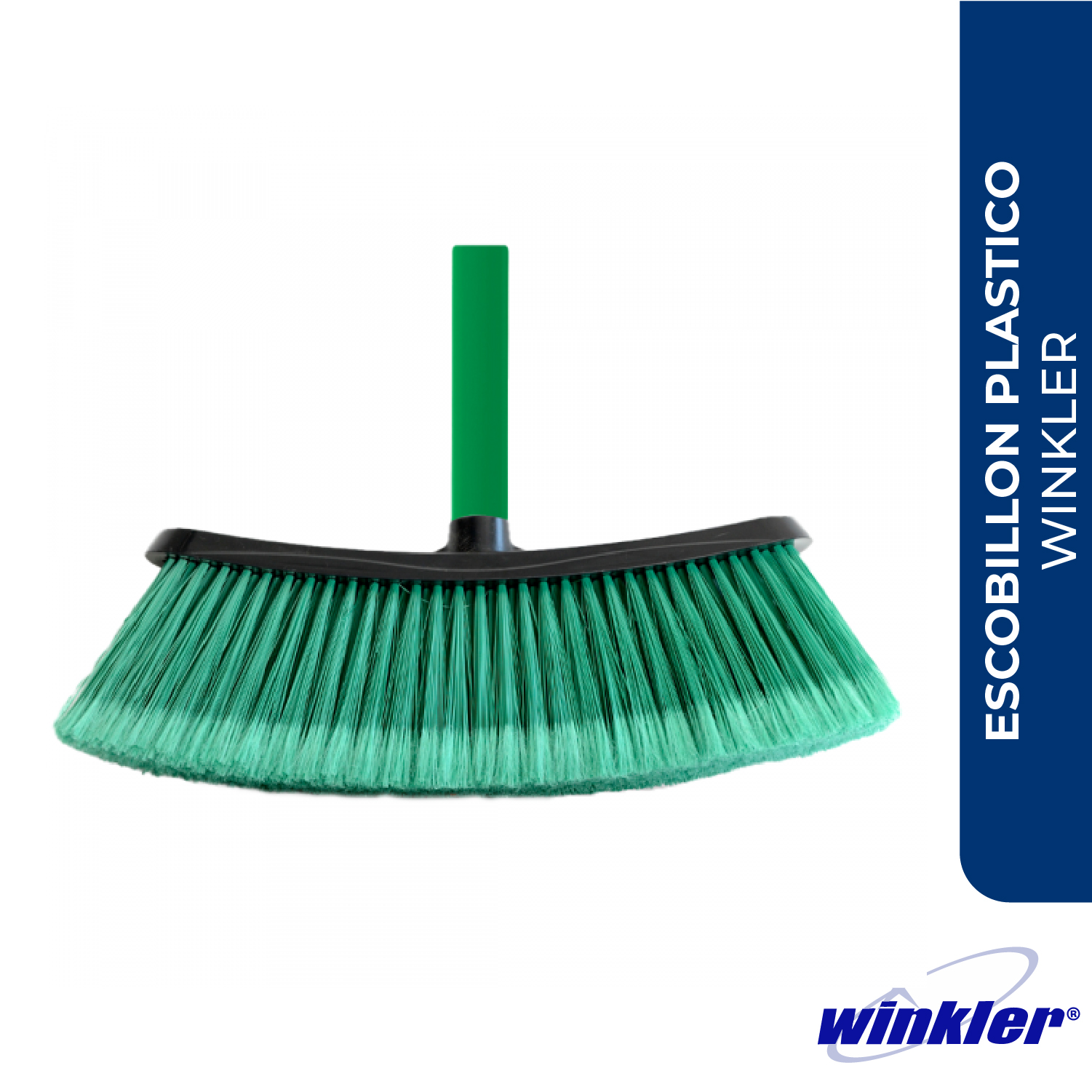 ESCOBILLON PLASTICO 26cm VERDE CON MANGO