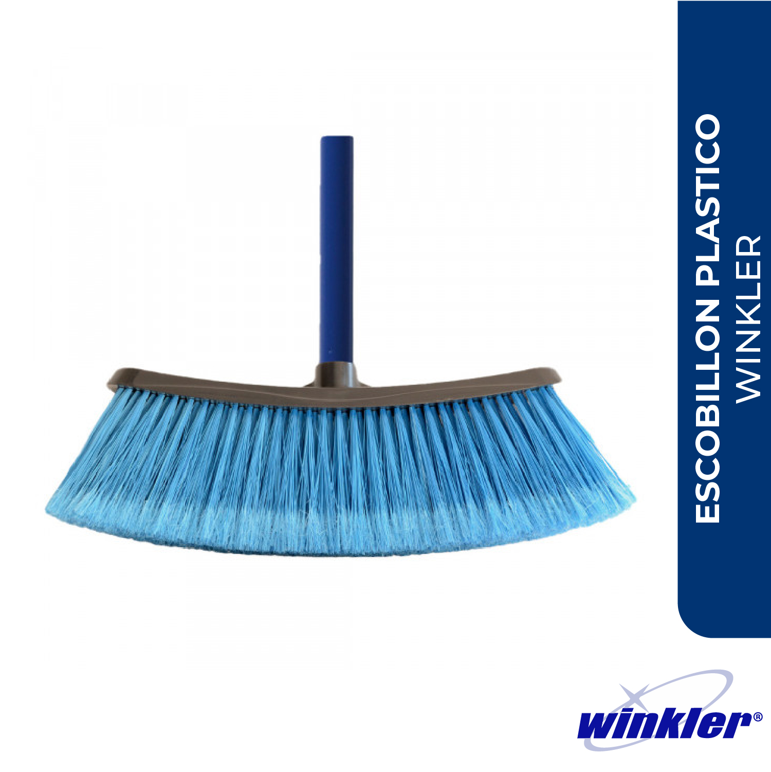 ESCOBILLON PLASTICO 26cm AZUL CON MANGO